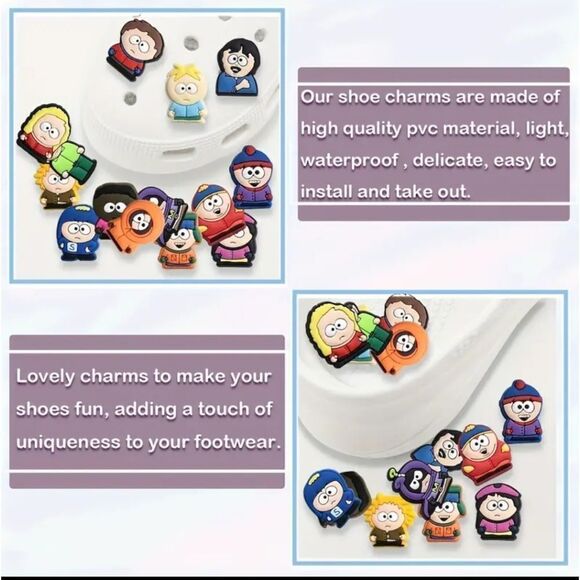 NWT * South Park 15-pc Croc Shoe Charms -Kenny Kyle Stan Cartman Mysterion Wendy - Picture 4 of 5